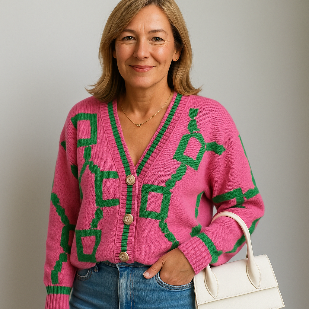Nanette | Trendy vest med geometrisk design