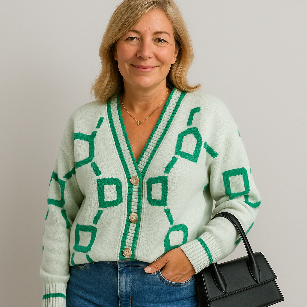Nanette | Trendy vest med geometrisk design