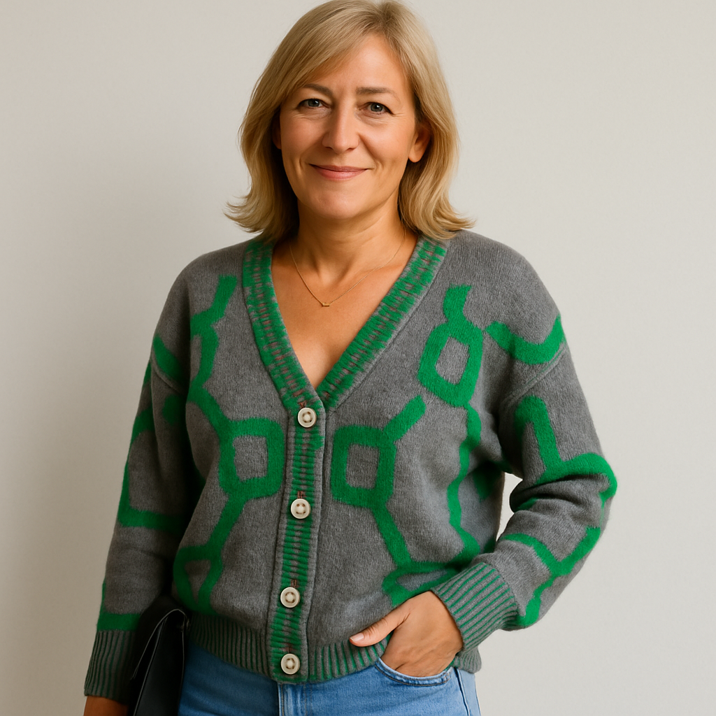 Nanette | Trendy vest med geometrisk design