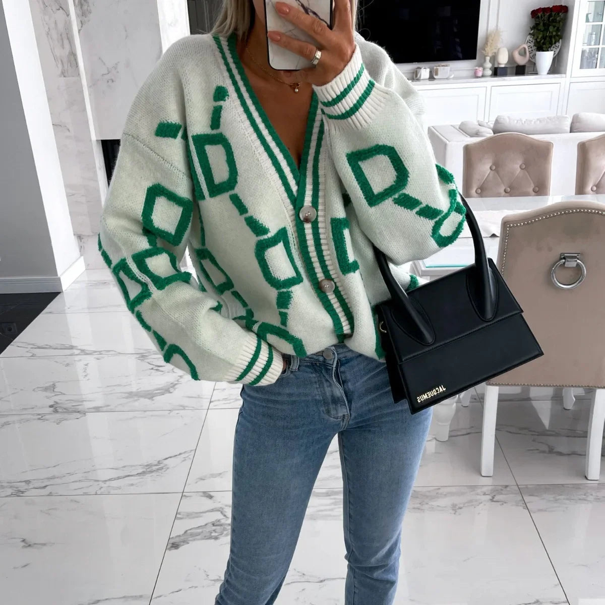 Nanette | Trendy vest med geometrisk design