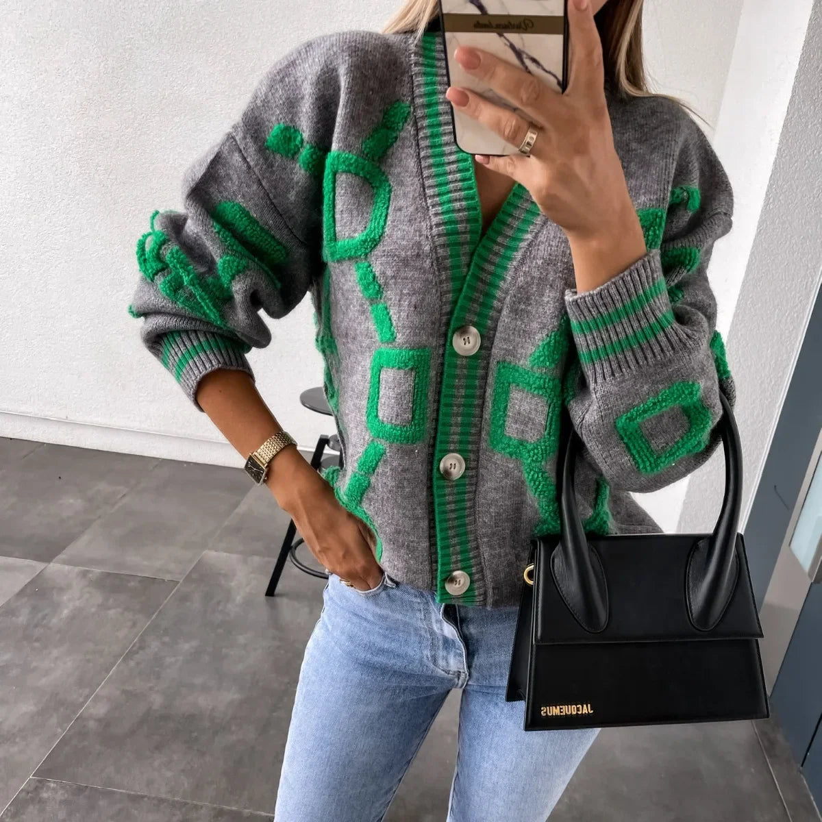 Nanette | Trendy vest med geometrisk design