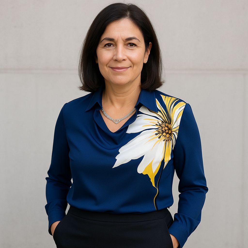 Elegant satinbluse med draperet udskæring