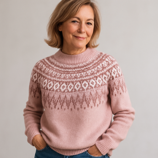 Gerda | Rosa sweater med print