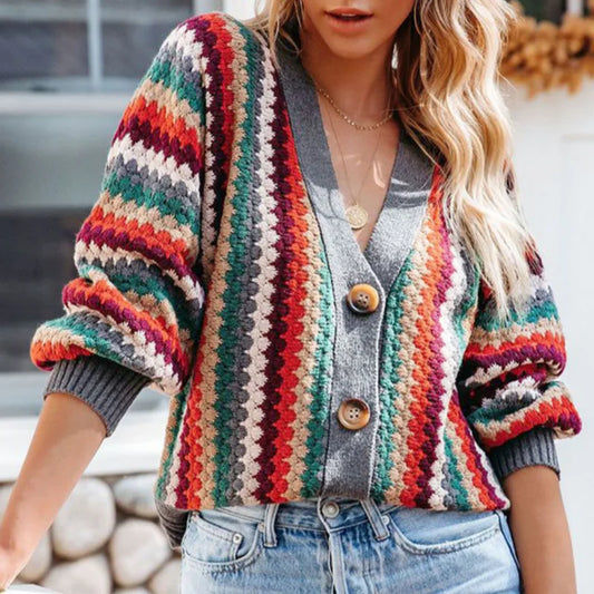 Amalia | Retro flerfarvet cardigan