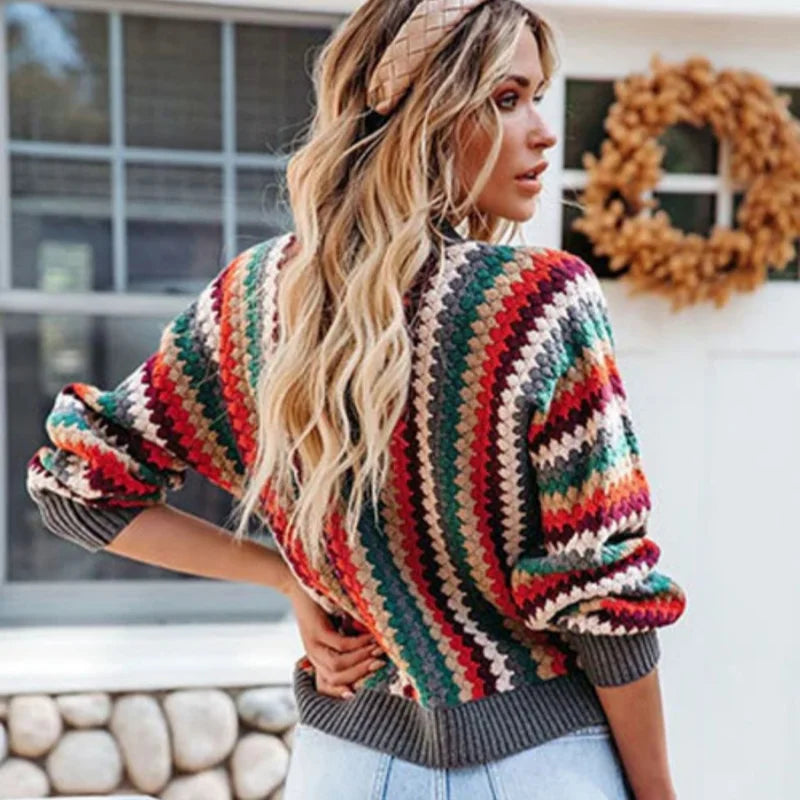 Amalia | Retro flerfarvet cardigan